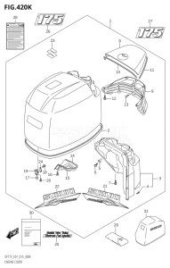 15002F-510001 (2005) 150hp E01 E40-Gen. Export 1 - Costa Rica (DF150T    DF150TG) DF150 drawing ENGINE COVER (DF175T:E01,DF175Z:E01)