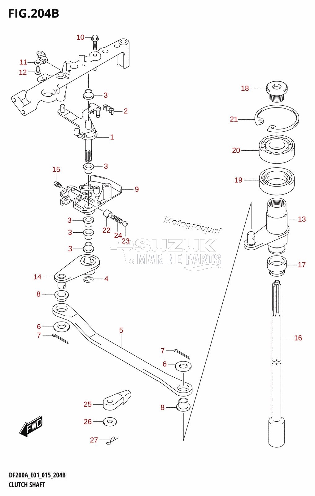 CLUTCH SHAFT (DF200AT:E40)