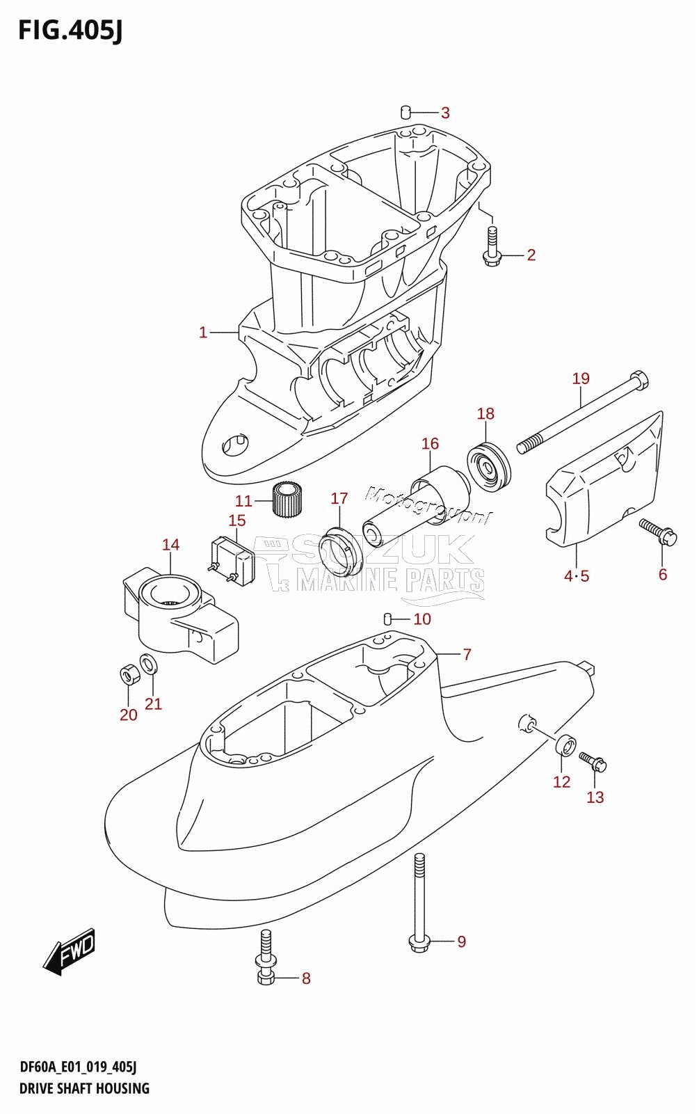 DRIVE SHAFT HOUSING (DF60AVTH:E01,DF60AVTH:E40)