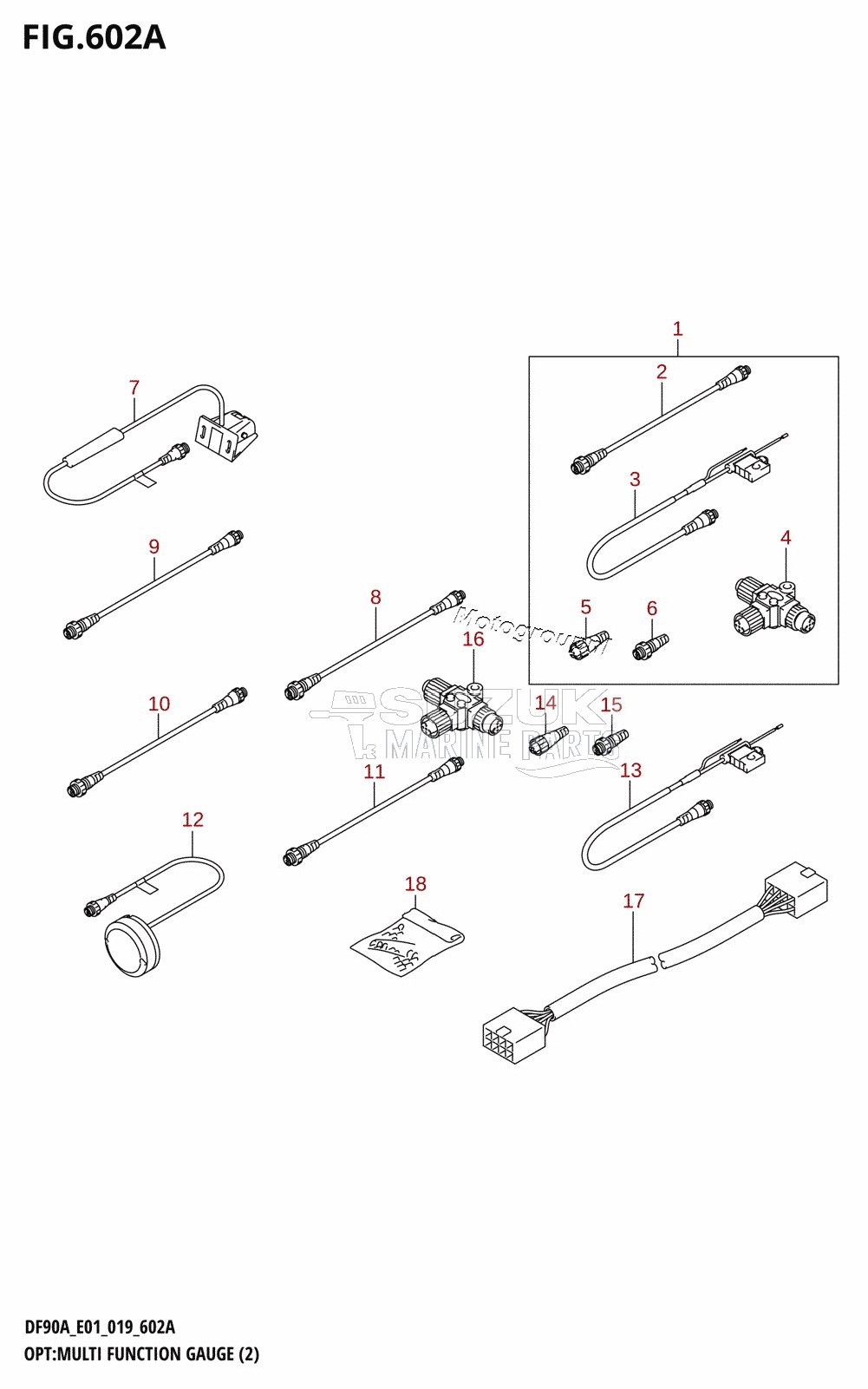 OPT:MULTI FUNCTION GAUGE (2) (DF70A,DF80A,DF90A,DF100B)