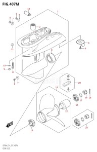 04003F-710001 (2017) 40hp E01-Gen. Export 1 (DF40A  DF40AQH  DF40ATH) DF40A drawing GEAR CASE (DF60ATH:E40)