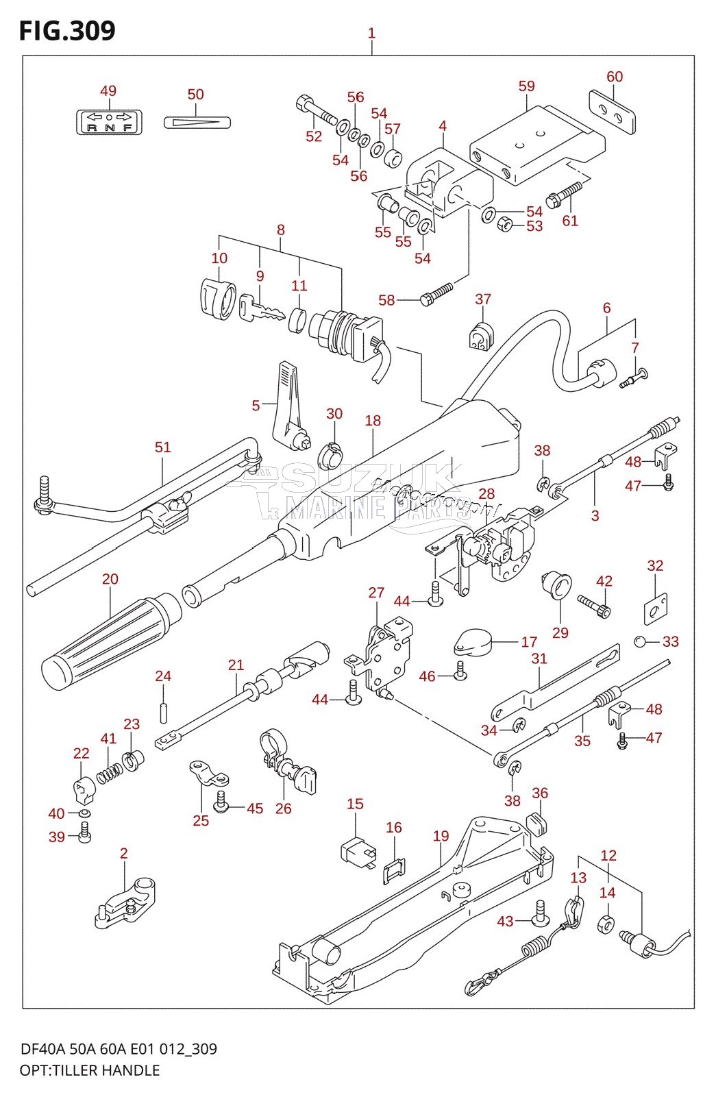 OPT:TILLER HANDLE (DF40A E01)