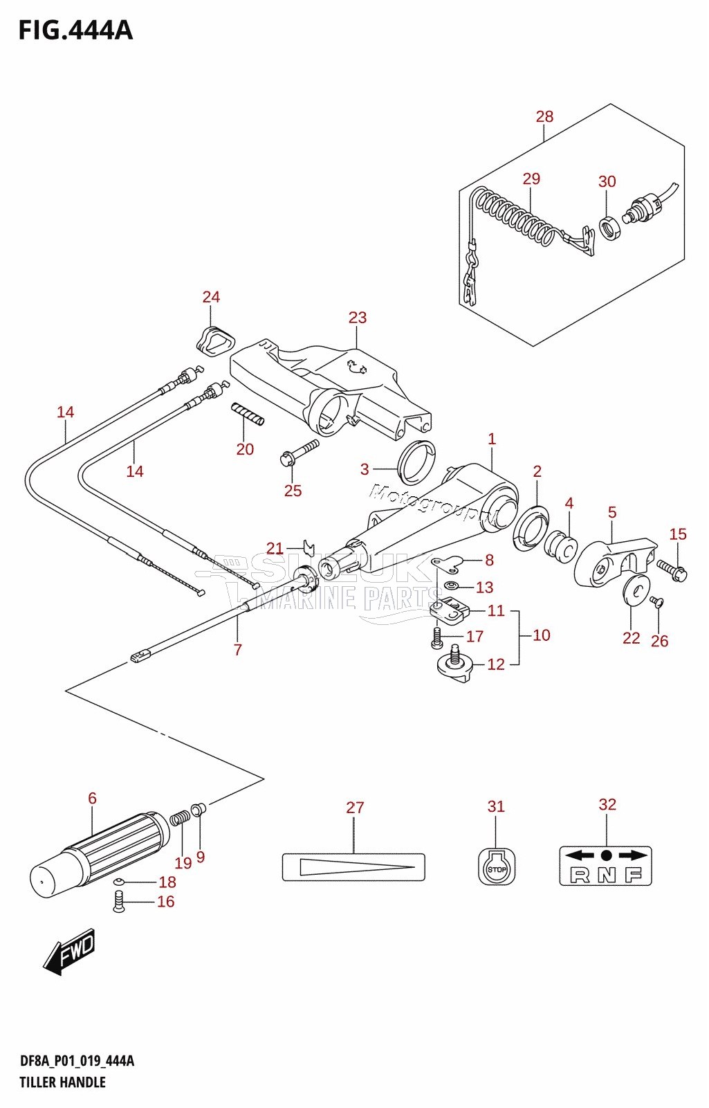 TILLER HANDLE (DF8A,DF9.9A)