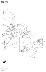 DF80A From 08002F-510001 (E03)  2015 drawing GEAR CASE (DF90ATH:E01)