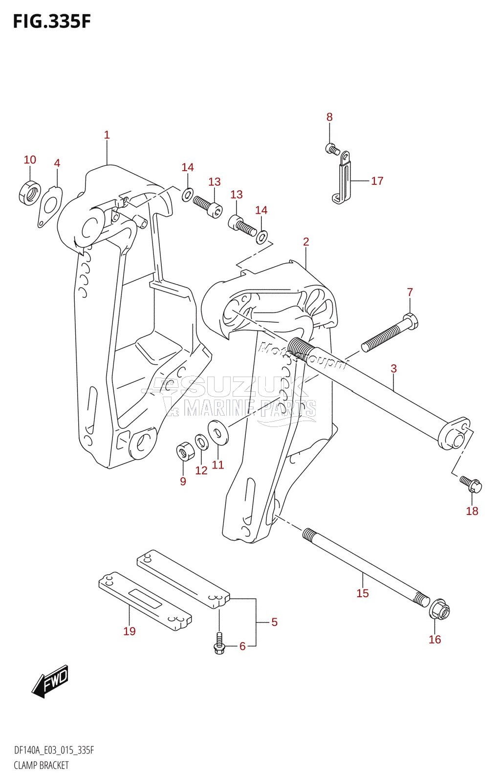 CLAMP BRACKET (DF115AST:E03)