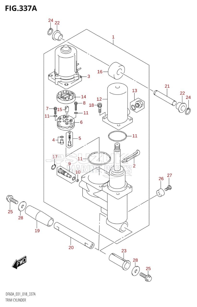 TRIM CYLINDER (DF40A,DF40ATH,DF50A,DF50ATH)