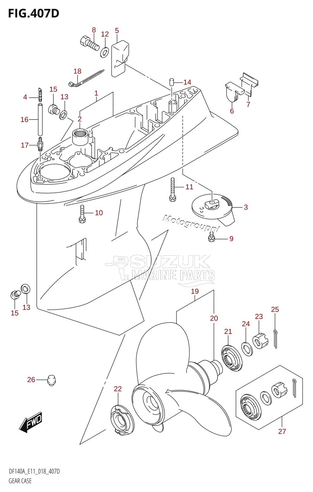 GEAR CASE (DF115AZ:E11,DF140AZ:E11)