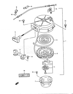 Outboard DT 5 drawing Recoil Starter