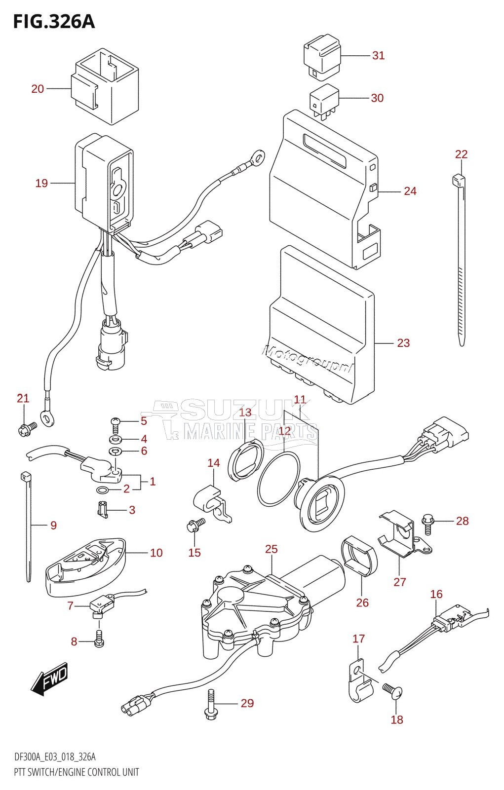 PTT SWITCH /​ ENGINE CONTROL UNIT (DF300A)