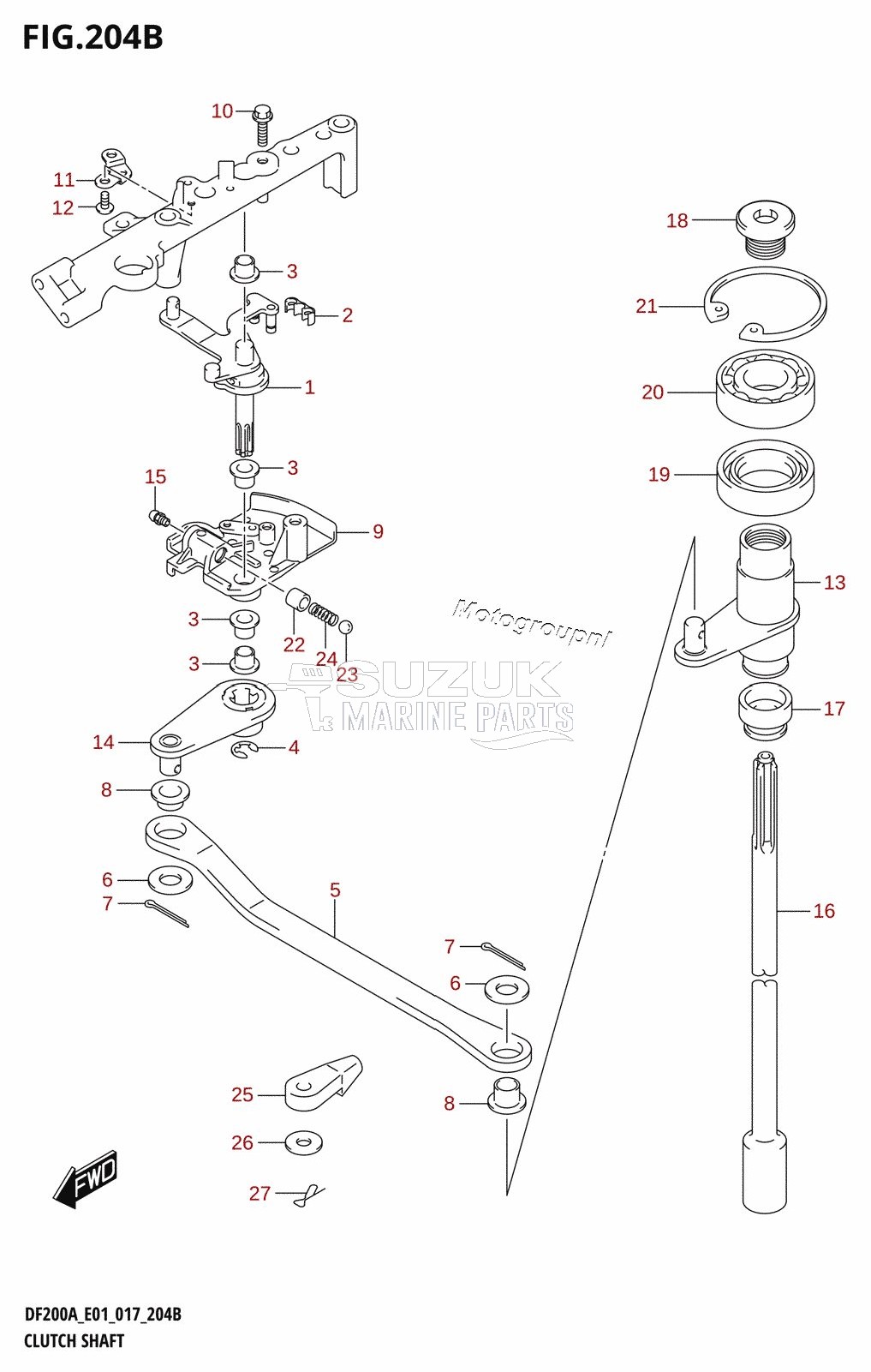 CLUTCH SHAFT (DF200AT:E40)