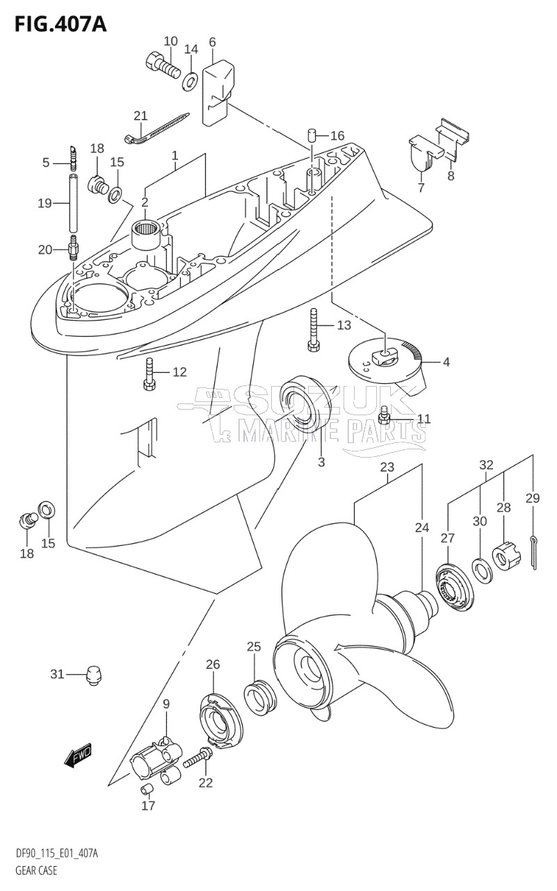 GEAR CASE (DF90T,DF100T,DF115T,DF115WT)