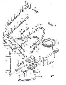 Outboard DT 140 drawing Oil Pump (1984 to 1985)