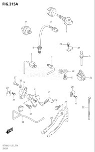 15003F-240001 (2022) 150hp E11 E03 E11 E40-Gen. Export 1 U.S.A Costa Rica (DF150AS    DF150AT   DF150AT) DF150A drawing SENSOR