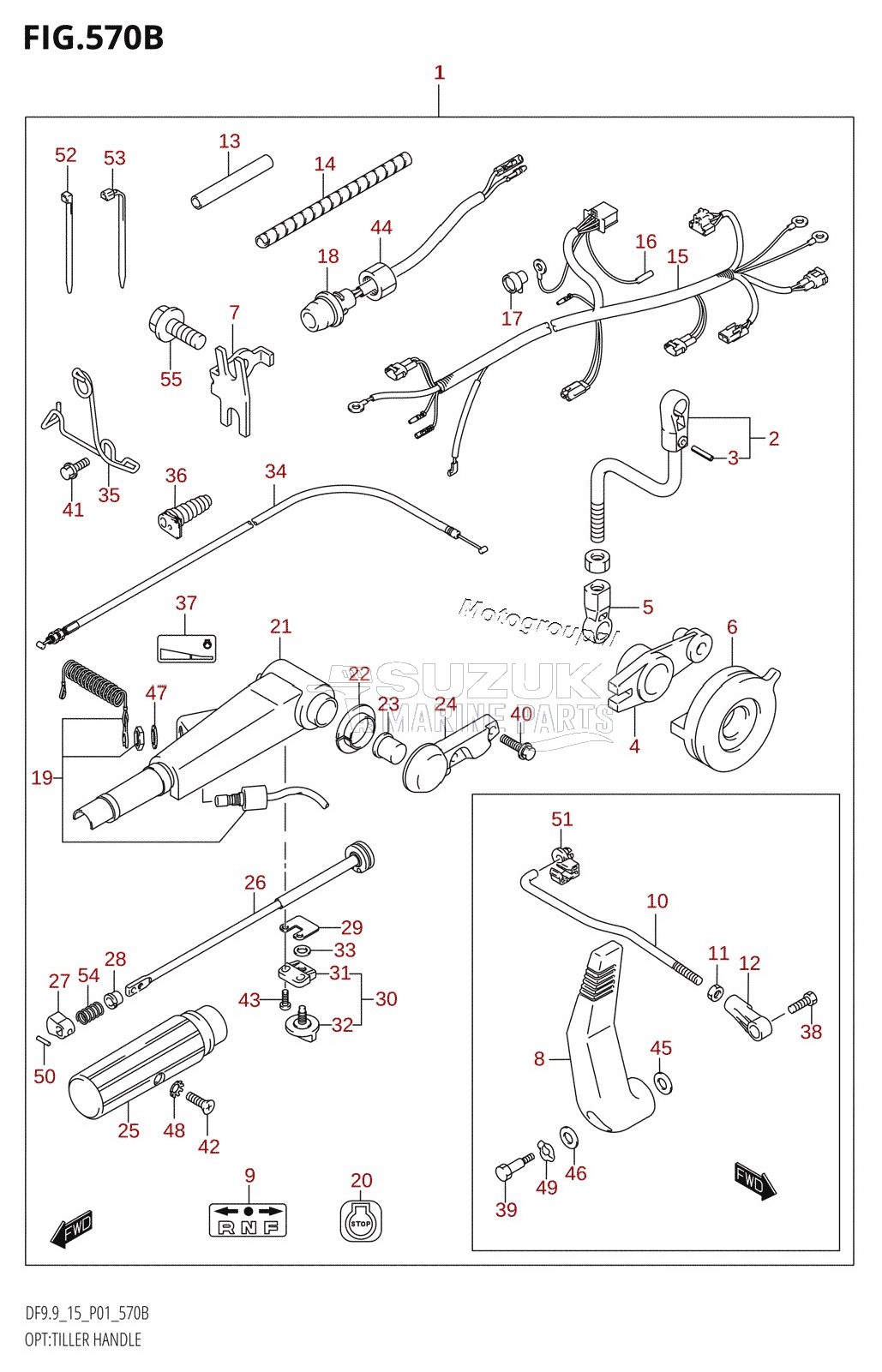 OPT:TILLER HANDLE (K5,K6,K7,K8,K9,K10,011)