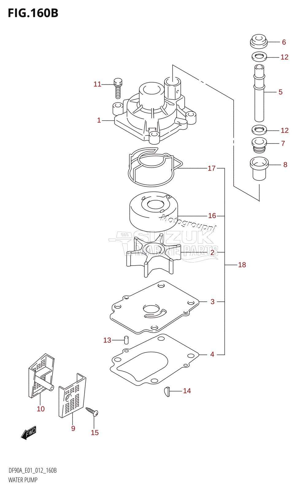 WATER PUMP (DF70A:E40)