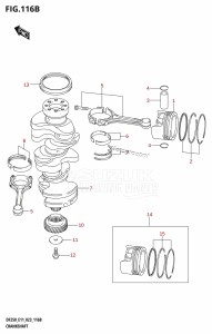 DF225T From 22503F-340001 (E11 E40)  2023 drawing CRANKSHAFT (DF250ST)