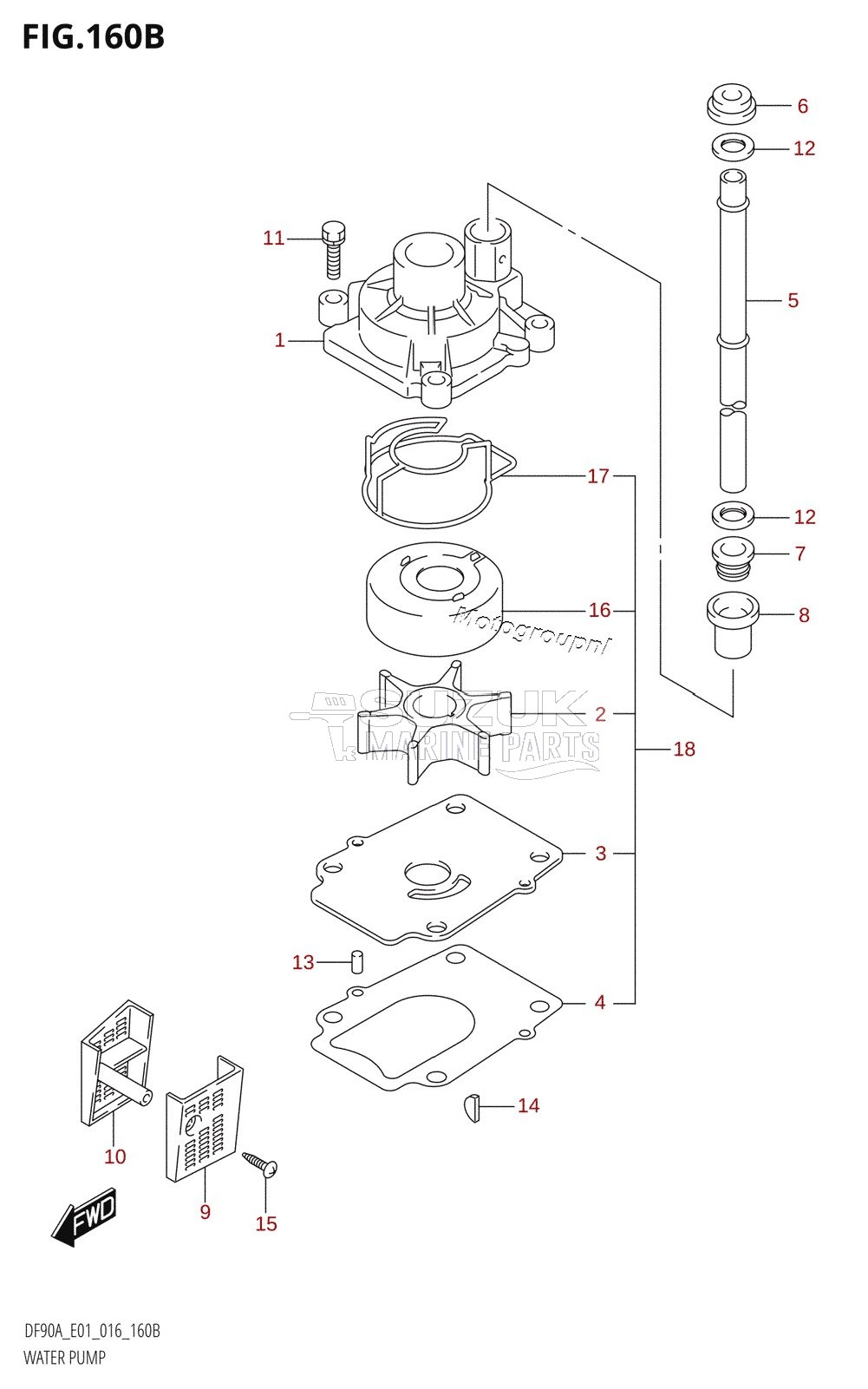 WATER PUMP (DF70A:E40)