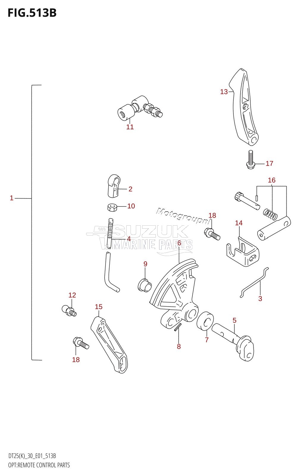 OPT:REMOTE CONTROL PARTS (DT25K:E13)