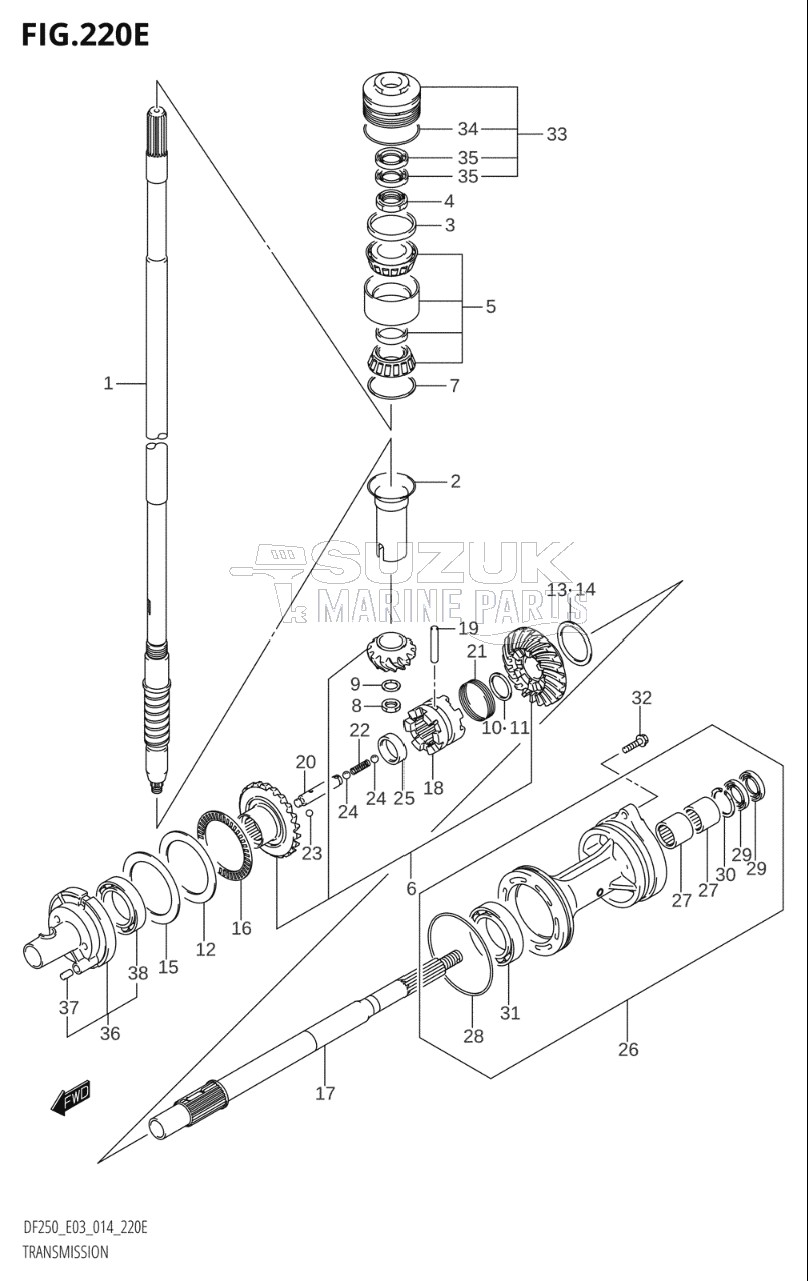 TRANSMISSION (DF250T:E03)