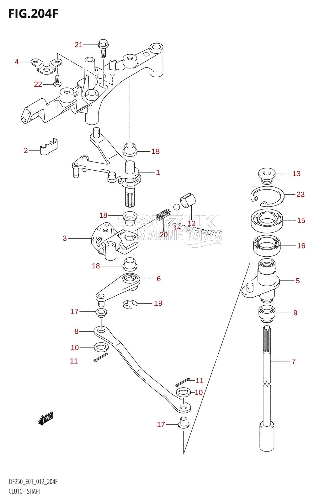 CLUTCH SHAFT (DF225T:E40)