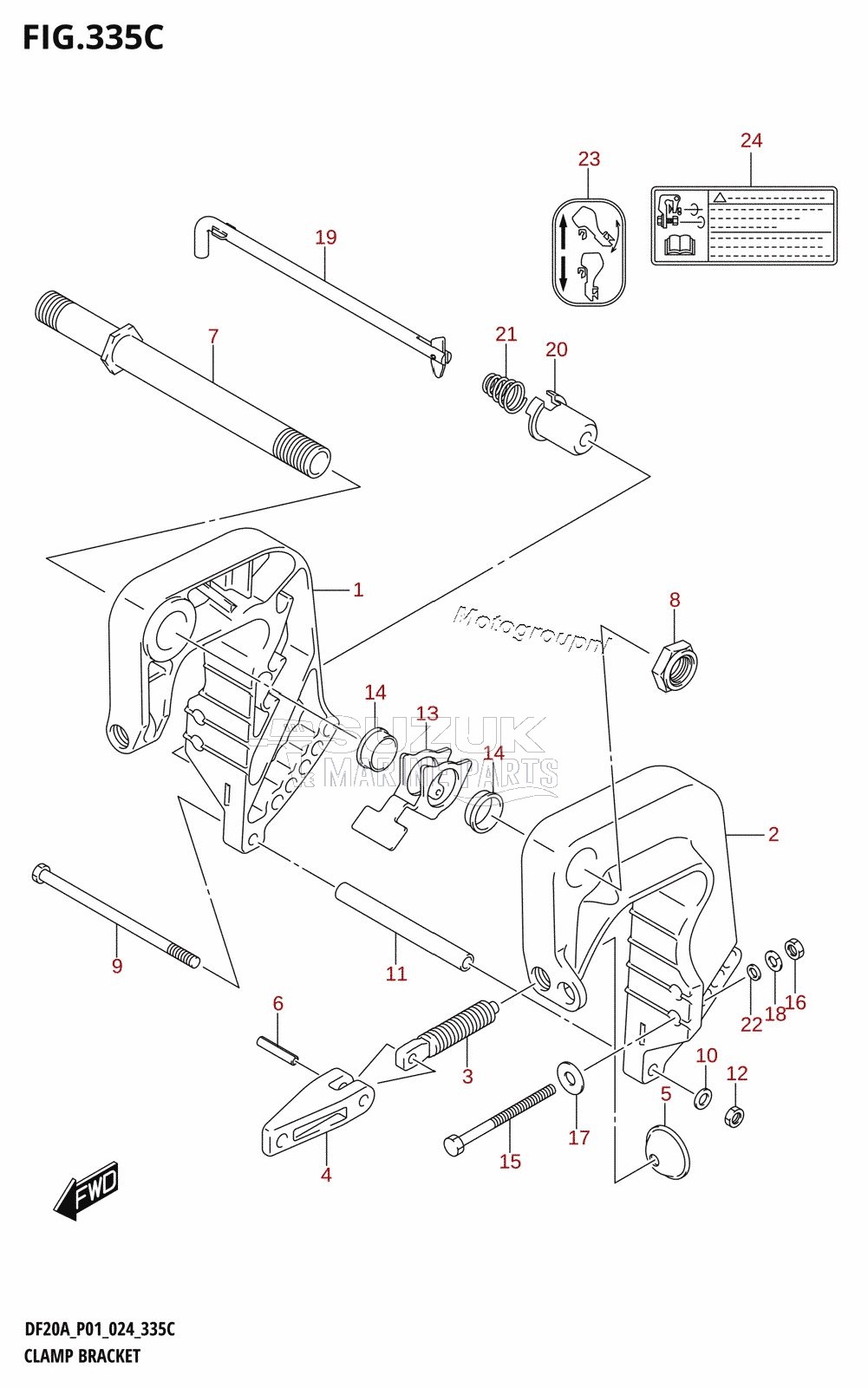 CLAMP BRACKET (DF9.9BR,DF15AR,DF20AR)