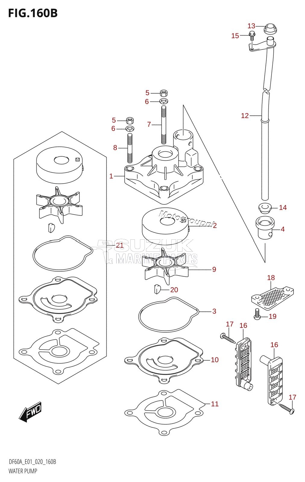 WATER PUMP (DF40AQH:E01,DF40ATH:E01,DF50ATH:E01)