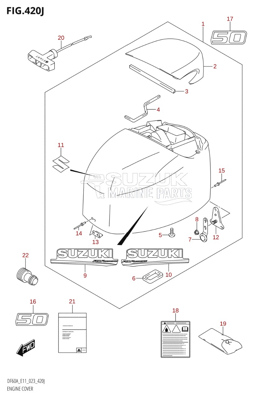 ENGINE COVER ((DF50A,DF50AVT):E03:020)