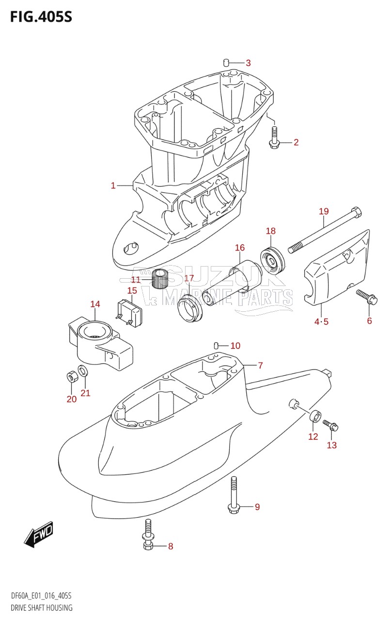 DRIVE SHAFT HOUSING (DF60AVT:E40)