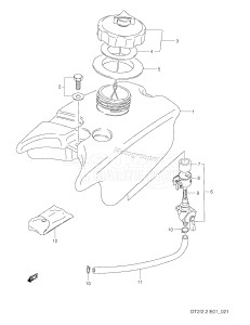 DT2 From 0201-581001 ()  1995 drawing FUEL TANK