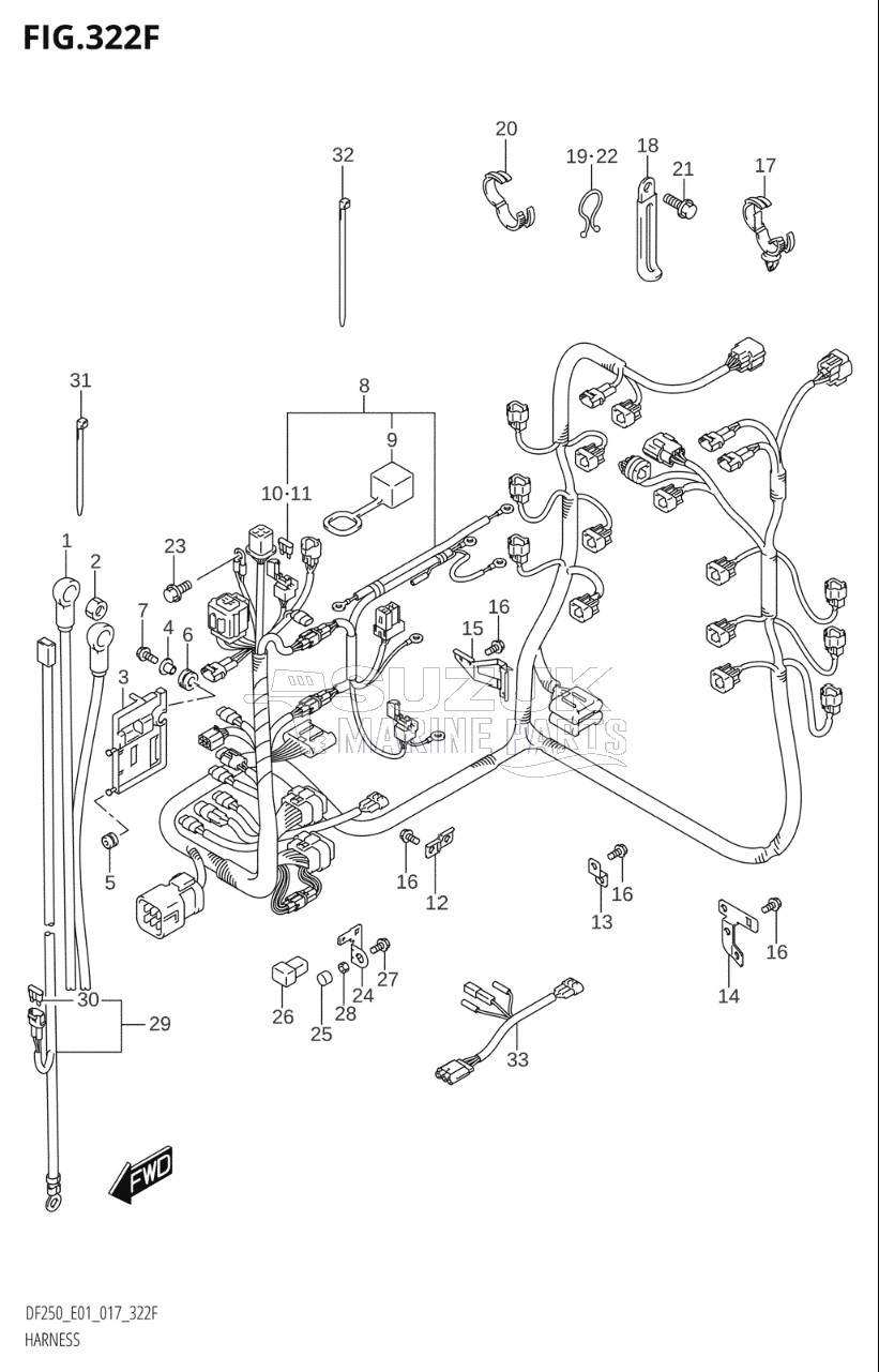 HARNESS (DF225T:E40)