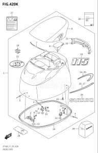 14003Z-610001 (2016) 140hp E11 E40-Gen. Export 1-and 2 (DF140AZ) DF140AZ drawing ENGINE COVER (DF115AST:E03)