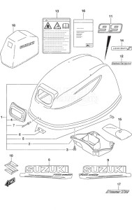 DF 9.9B drawing Engine Cover - w/Power Tilt