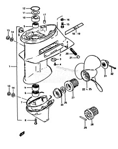 DT9.9 From D-10001 ()  1983 drawing GEAR CASE (DT20, DT25)