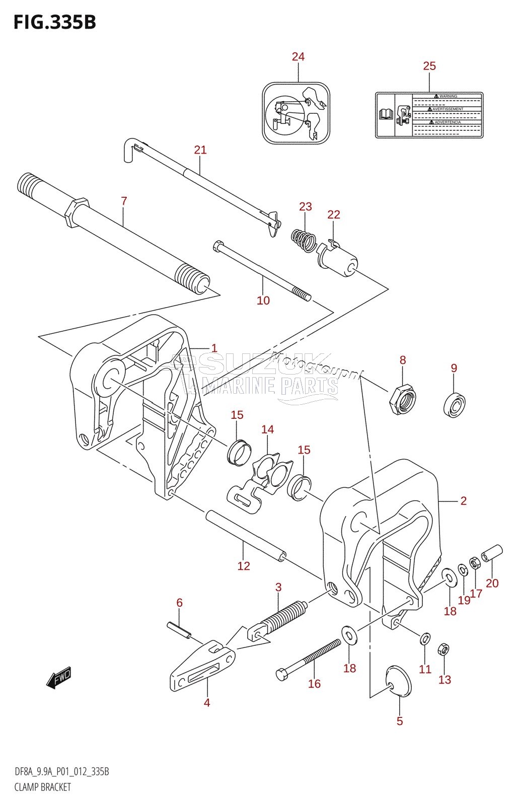 CLAMP BRACKET (DF8AR:P01)