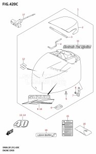 DF50A From 05003F-210001 (E01)  2012 drawing ENGINE COVER (DF40AST:E34)