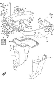 Outboard DF 250 drawing Side Cover SS Model w/Transom (X)