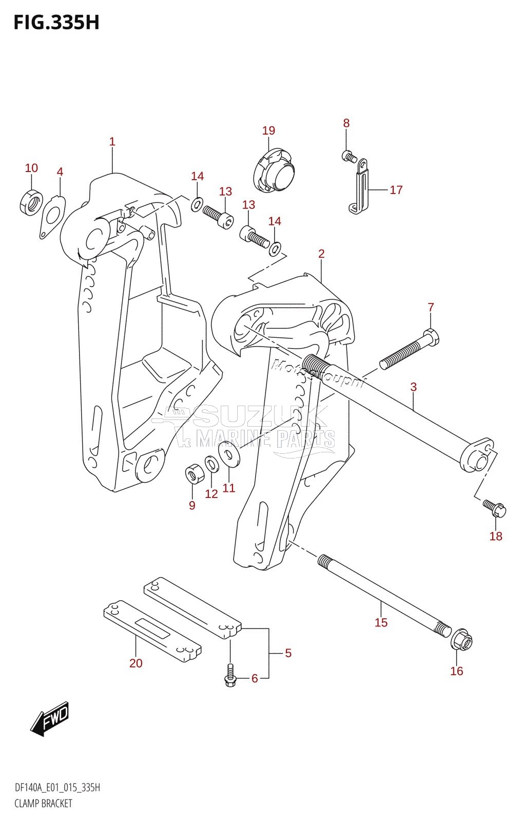 CLAMP BRACKET (DF140AZ:E01)