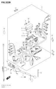 11503Z-910001 (2019) 115hp E11 E40-Gen. Export 1-and 2 (DF115AZ) DF115AZ drawing HARNESS (DF115AT,DF115AZ,DF115AST)