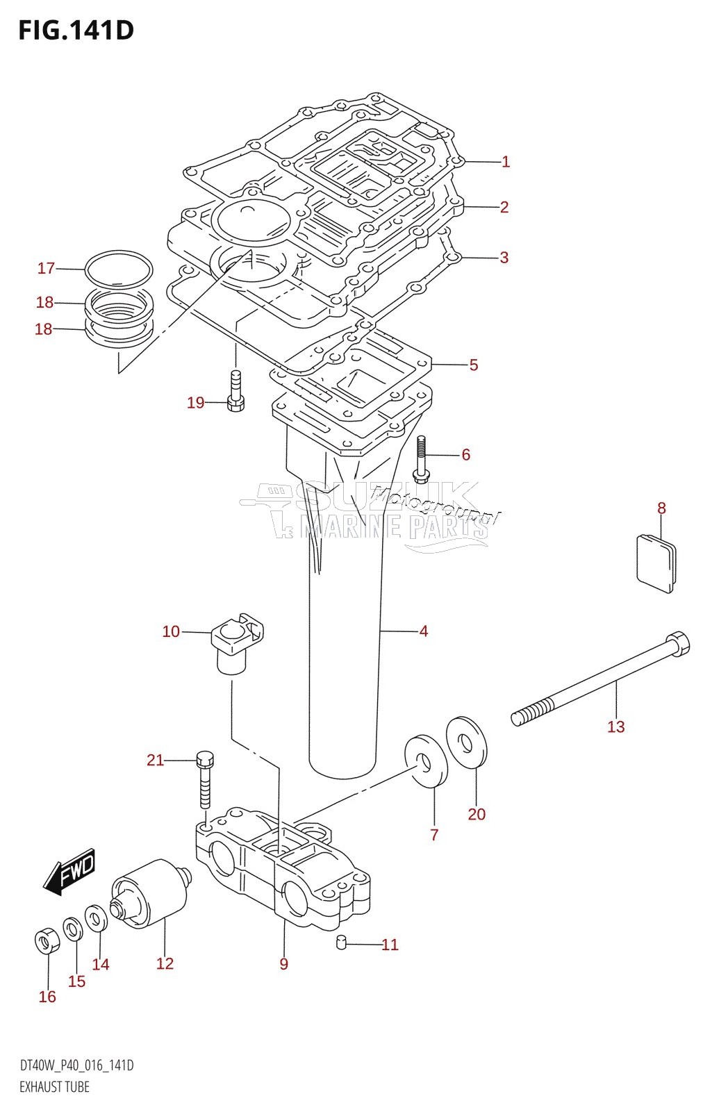 EXHAUST TUBE (DT40WR:P90)