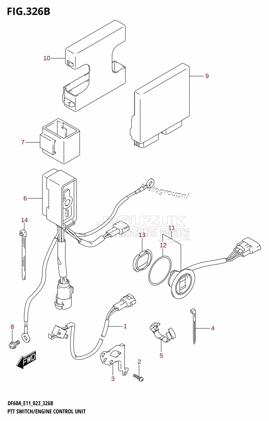 PTT SWITCH /​ ENGINE CONTROL UNIT ((DF40A,DF40ATH,DF40AST,DF50A,DF50ATH,DF60A,DF60ATH,DF50AVT,DF60AVT,DF40ASVT,DF60AVTH):023)