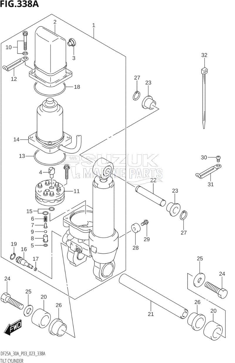 TILT CYLINDER (DF25AT,DF25ATH,DF30AT,DF30ATH)