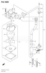 14003Z-310001 (2013) 140hp E01 E40-Gen. Export 1 - Costa Rica (DF140AZ) DF140AZ drawing WATER PUMP (DF140AZ:E40)