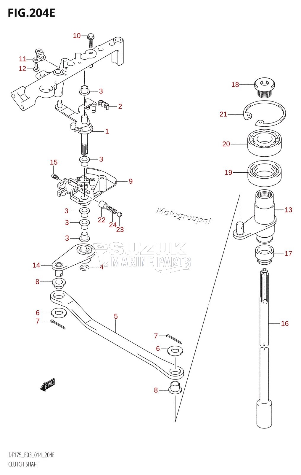 CLUTCH SHAFT (DF175T:E03)