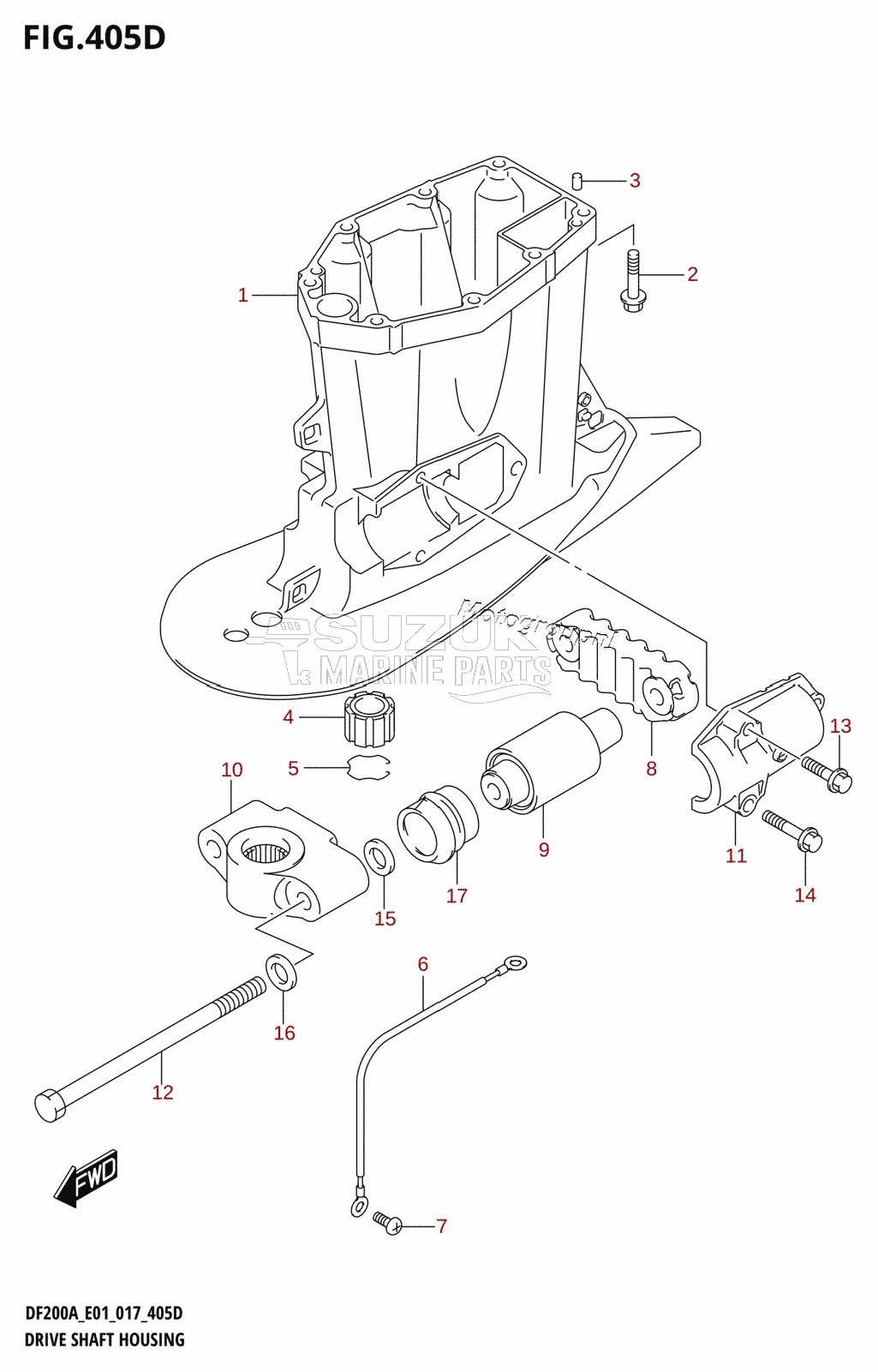 DRIVE SHAFT HOUSING (DF200AZ:E40)