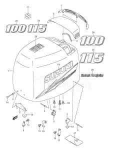 Outboard DF 115 drawing Engine Cover