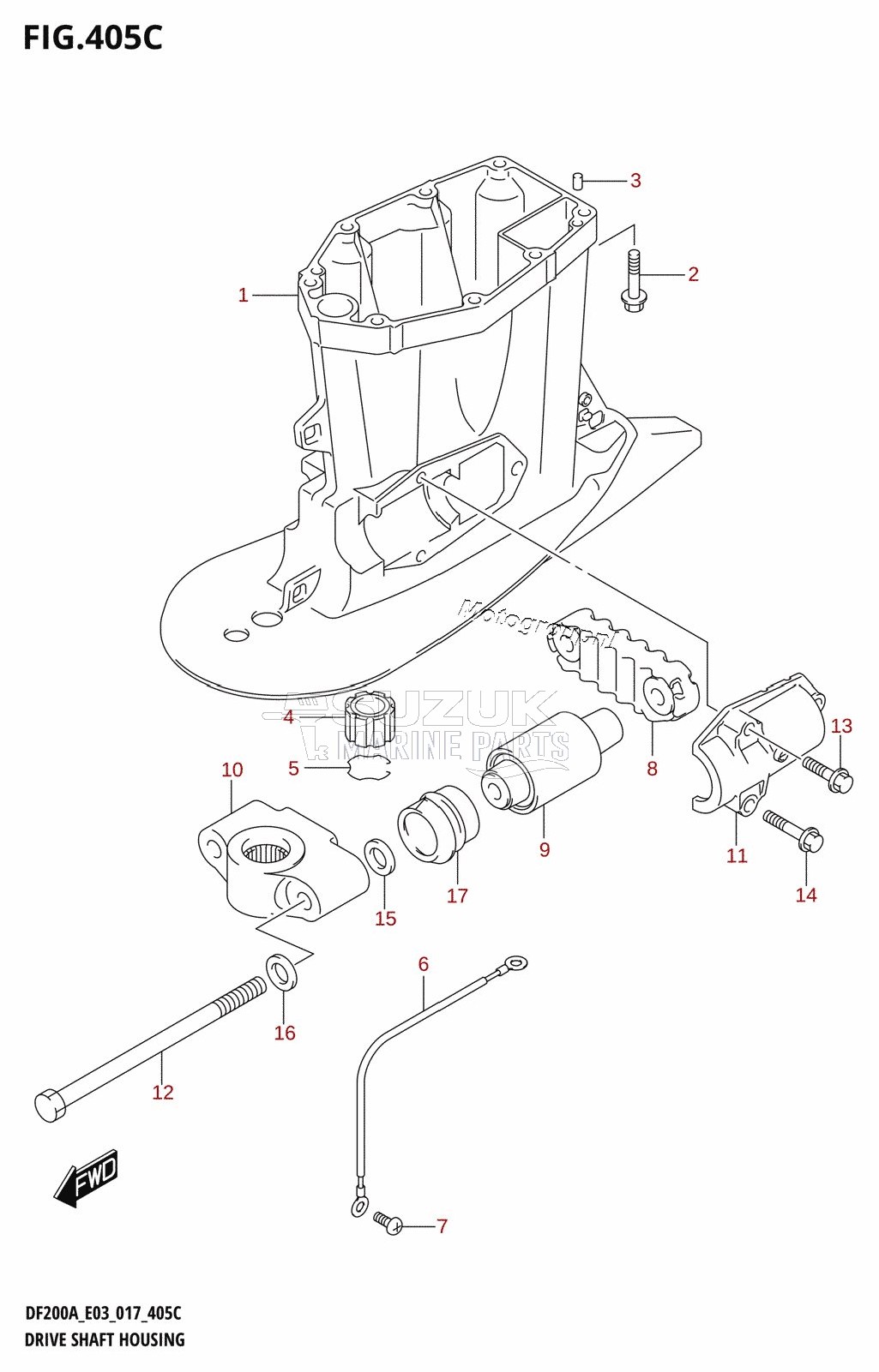 DRIVE SHAFT HOUSING (DF200AZ:E03)