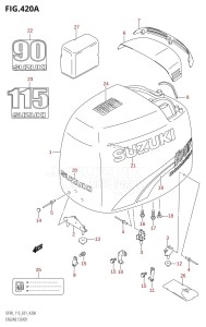 DF115T From 11501F-251001 (E01)  2002 drawing ENGINE COVER (K1,K2)