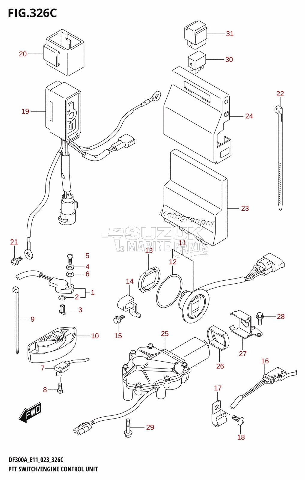 PTT SWITCH /​ ENGINE CONTROL UNIT (DF250ATSS)