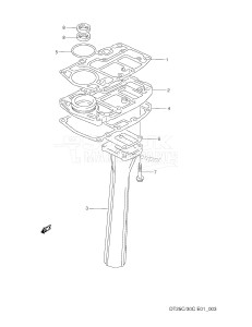 DT30C From 03003-351001 ()  1993 drawing EXHAUST TUBE