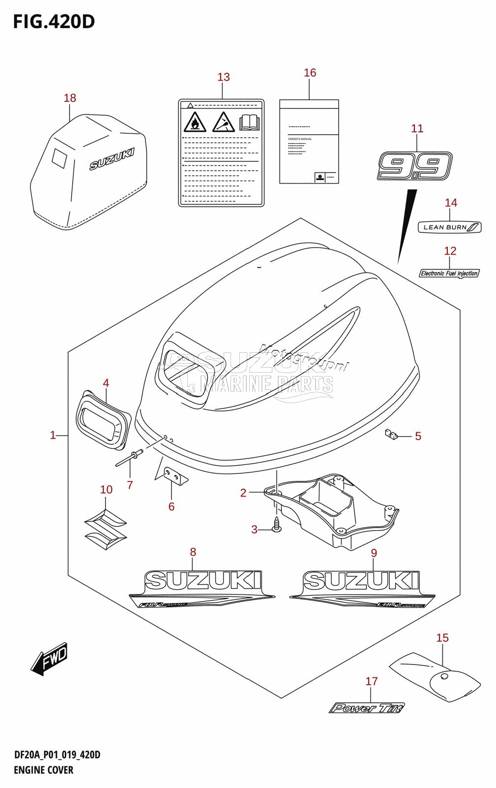 ENGINE COVER (DF9.9BT,DF9.9BTH)